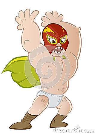Mexican Wrestler character Vector Illustration