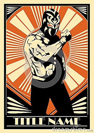 Mexican Wrestler Vector Illustration