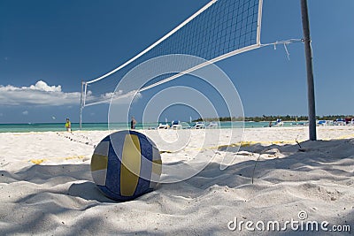 Mexico on beach net ball Stock Photo