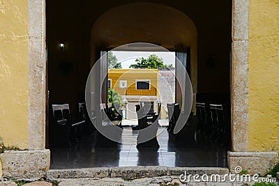 Mexico church cathedral Merida architecture historial Stock Photo