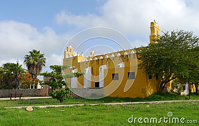 Mexico church cathedral Merida colonial Stock Photo