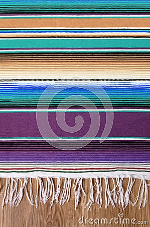 Mexico cinco de mayo traditional mexican serape rug or blanket background top view vertical Stock Photo