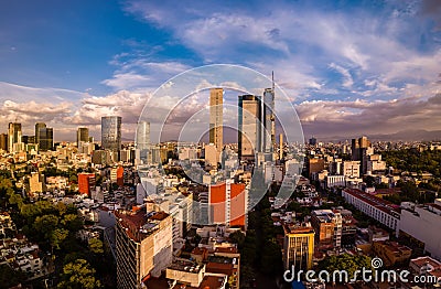 Mexico City - Ciudad de Mexico panoramic aerial view Stock Photo