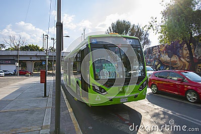 Mexico City Metrobus in Mexico City, Mexico Editorial Stock Photo