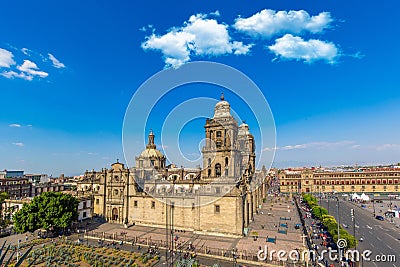 Mexico City, Metropolitan Cathedral of the Assumption of Blessed Virgin Mary into Heavens â€“ a landmark Mexican cathedral on the Stock Photo