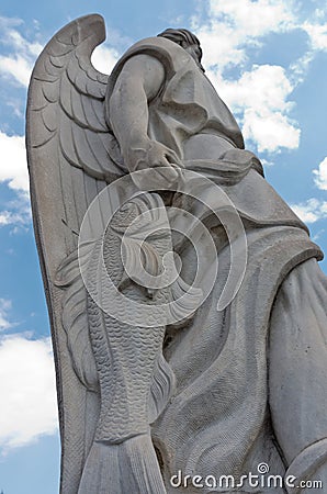 Statue of the Archangel Rafael in Mexico City Editorial Stock Photo