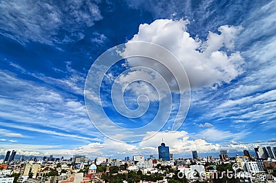 MEXICO CITY, MEXICO, 24 OCTOBER, 2016: View to Mexico city under Editorial Stock Photo