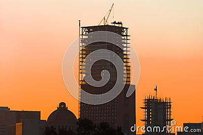 Mexico City Orange Sunrise Sunset Landscape Stock Photo