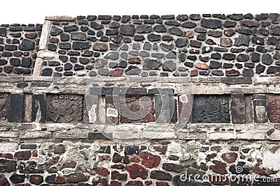 Remains of Aztec temples at the Plaza de las Tres Culturas Editorial Stock Photo