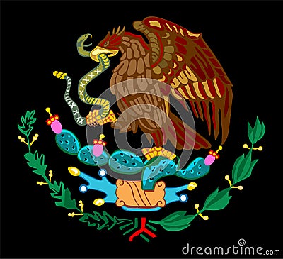 Mexico coat of arms, seal, national emblem. Stock Photo