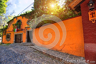 Mexico, Colorful buildings and streets of San Miguel de Allende in Zona Centro of historic city center Editorial Stock Photo
