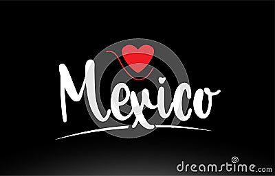 Mexico country text typography logo icon design on black background Vector Illustration