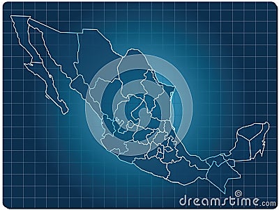 Mexico dark map Vector Illustration