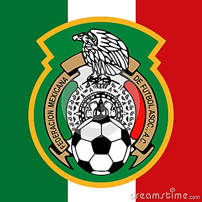 Mexico football federation logo with national flag Vector Illustration