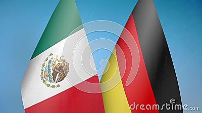 Mexico and Germany two flags Stock Photo