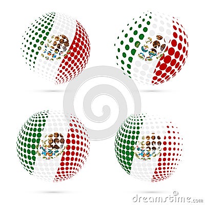 Mexico halftone flag set patriotic vector design. Vector Illustration