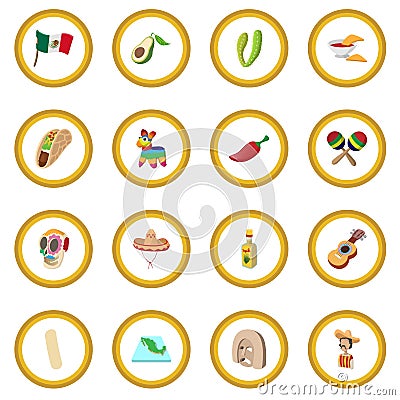 Mexico icon circle Vector Illustration