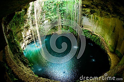 Mexico. Ik-Kil Cenote Stock Photo