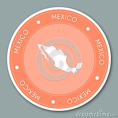 Mexico label flat sticker design. Vector Illustration