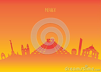 Mexico Landmark Global Travel And Journey paper background. Vector Design Template.used for your Vector Illustration