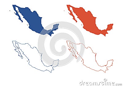 Mexico Map Cartoon Illustration