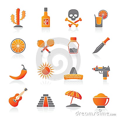 Mexico and Mexican culture icons Vector Illustration