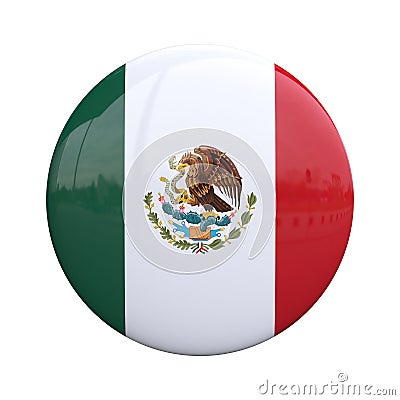 Mexico national flag badge, nationality pin 3d rendering Stock Photo