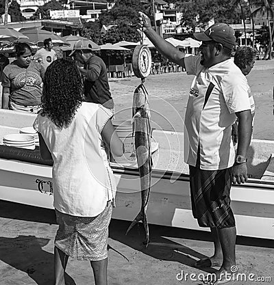 Men working at sea Editorial Stock Photo