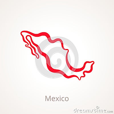 Mexico - Outline Map Vector Illustration