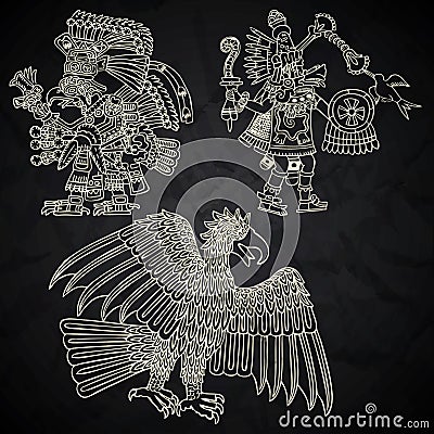 Mexico and Peru native art Vector Illustration