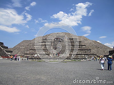 Mexico, pyramids of Teutihuacan. Pyramid of the saun Editorial Stock Photo