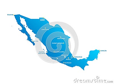 Mexico Regions Map Vector Illustration