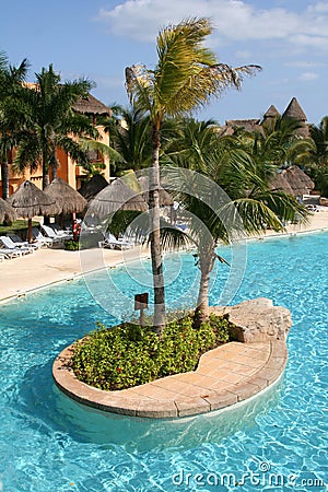 Mexico riviera maya iberostar paraiso lindo pool Stock Photo