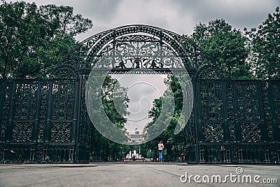 MEXICO - SEPTEMBER 29: Entrance gate to the Chapultepec forest a Editorial Stock Photo