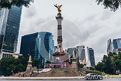 MEXICO - SEPTEMBER 20: Plaza of the monument of the Independence Angel at Paseo Reforma Editorial Stock Photo