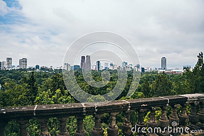 MEXICO - SEPTEMBER 29: Buildings of the city seen from the Chapultepec Castle, September 29, 2017 in Mexico City, Mexico Editorial Stock Photo