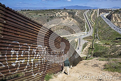 Mexico - Tijuana - The wall of shame Editorial Stock Photo