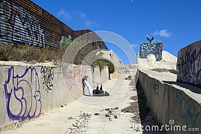 Mexico - Tijuana - The wall of shame Editorial Stock Photo