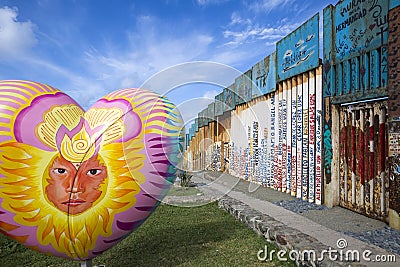 Mexico - Tijuana - The wall of shame Editorial Stock Photo