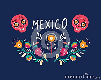 Colorful Mexican design. Vector Illustration