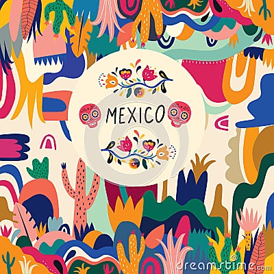 Colorful Mexican illustration Vector Illustration