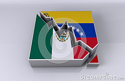 Mexico and Venezuela business relations Stock Photo