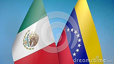 Mexico and Venezuela two flags Stock Photo