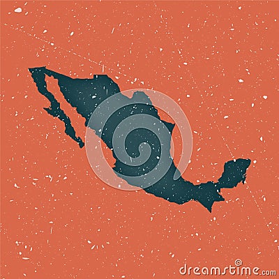 Mexico vintage map. Vector Illustration