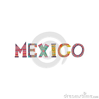 Mexico word, colorful template design for magazine, brochure or booklet cartoon vector Illustration Vector Illustration