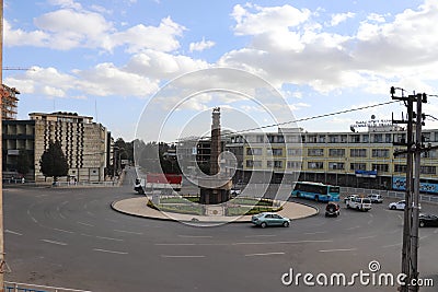 Monuments and streets of Addis Ababa, Ethiopia Editorial Stock Photo