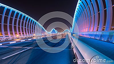 Meydan Bridge at night Editorial Stock Photo