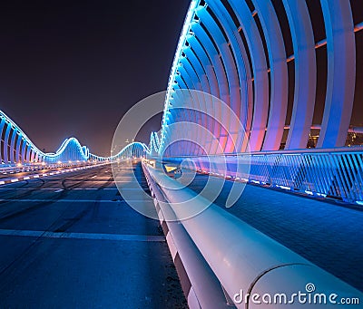 Meydan Bridge at night Editorial Stock Photo