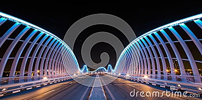 Meydan bridge at night Editorial Stock Photo