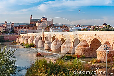 Mezquita and Roman bridge in Cordoba, Spain Stock Photo